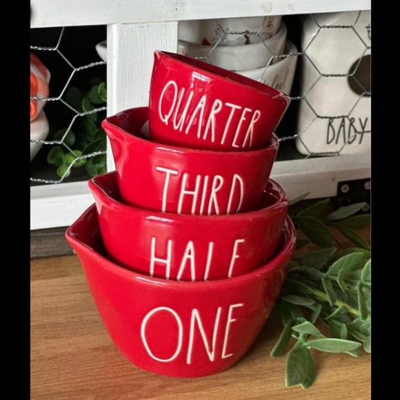 Rae Dunn Measuring Cups Red - Picture 1 of 4